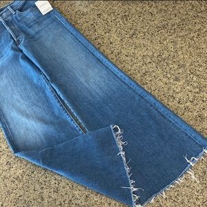 Mother Roller Crop Fray Jean